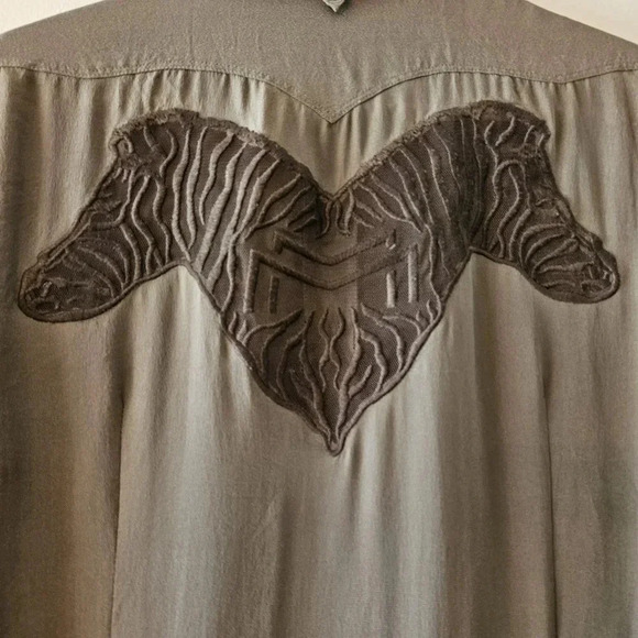 Maryan Mehlhorn Silk Green Quarter Sleeve Mini Dress Size Small. - Picture 13 of 16